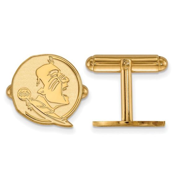 14k Gold Plated Silver Florida State University Cuff Links